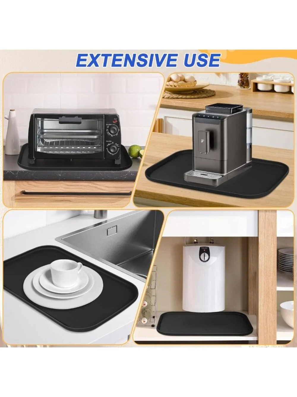 Waterproof Silicone Pet Food Mat with Raised Edge for Dogs & Cats - Easy Clean
